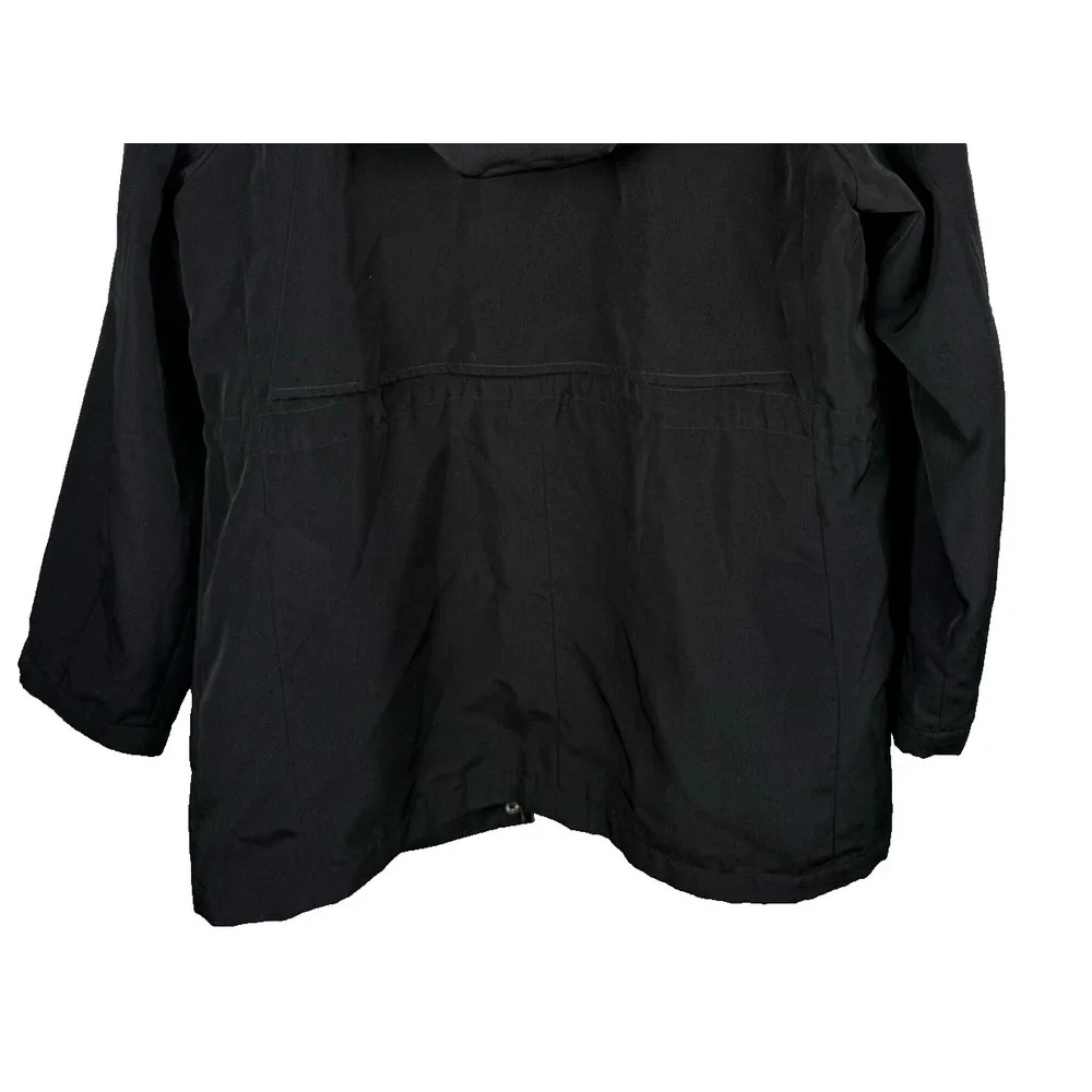 Braetan Women's Black Vintage Trench Windbreaker Jacket Size Large Petite Vented